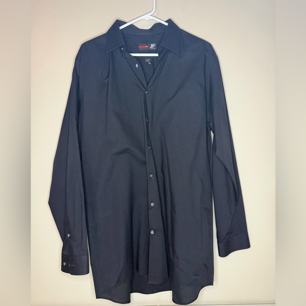 JF J.Ferrar Classic Black Dress Shirt 34/35 17.5”